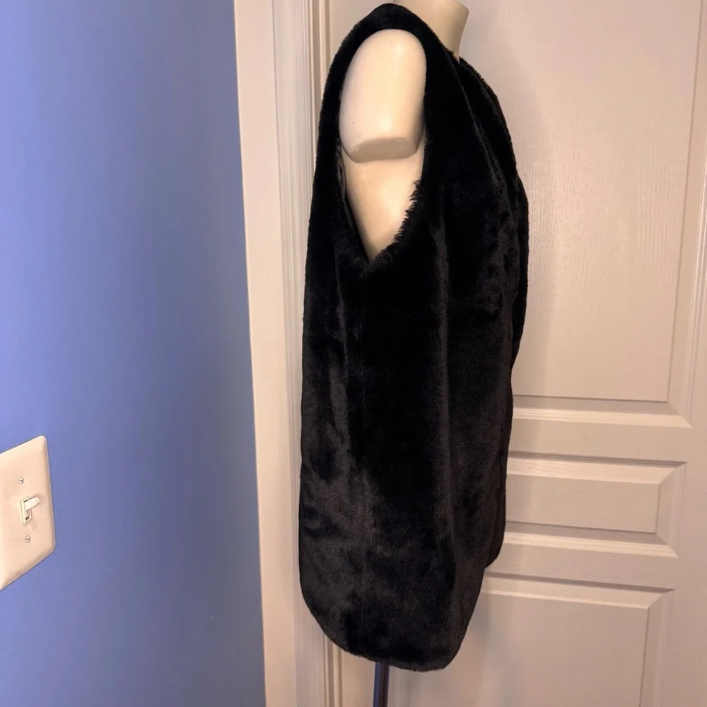 Black Synthetic Fur Vest Nordstrom Rack Large